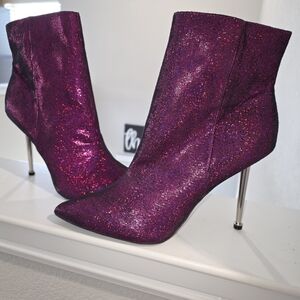 Nine West Shimmering Purple Heeled Boots